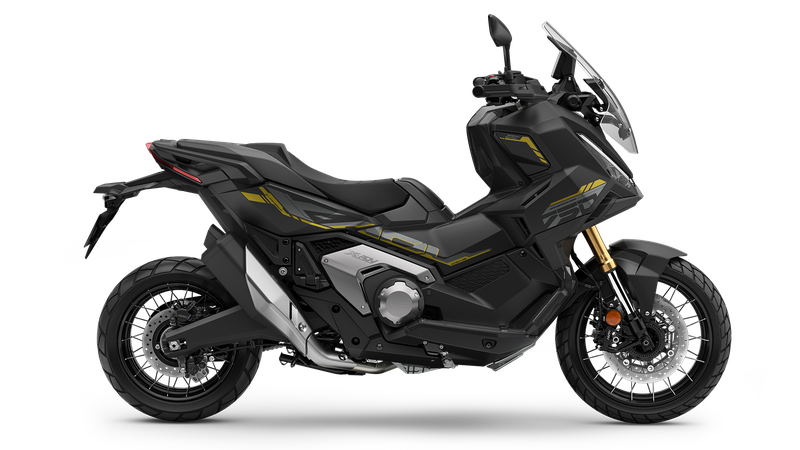 Honda X-ADV 750 noir mat, vu de profil.